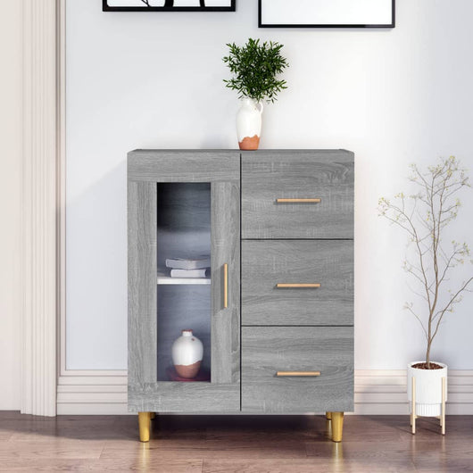 Credenza Grigio Sonoma 69,5x34x90 cm in Legno Multistrato 817364