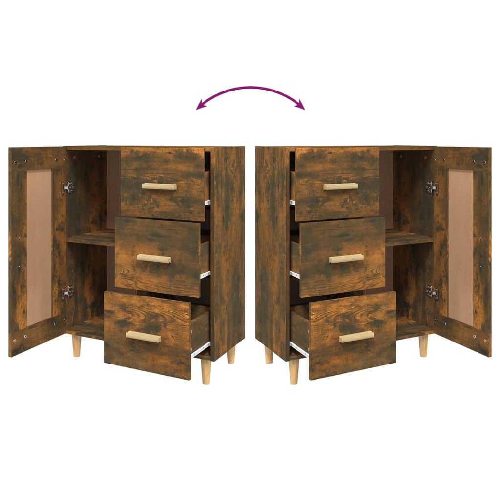 Credenza Rovere Fumo 69,5x34x90 cm in Legno Multistrato 817369