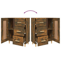 Credenza Rovere Fumo 69,5x34x90 cm in Legno Multistrato 817369