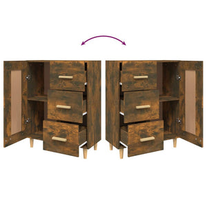 Credenza Rovere Fumo 69,5x34x90 cm in Legno Multistrato 817369