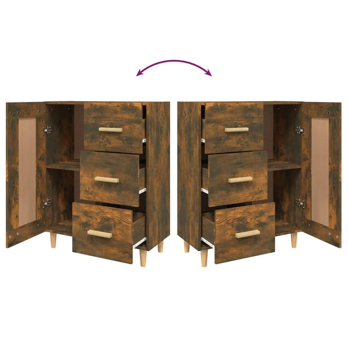 Credenza Rovere Fumo 69,5x34x90 cm in Legno Multistrato 817369