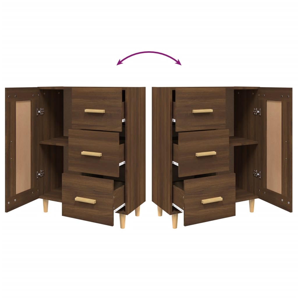 Credenza Rovere Marrone 69,5x34x90 cm in Legno Multistrato 817371