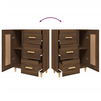 Credenza Rovere Marrone 69,5x34x90 cm in Legno Multistrato 817371