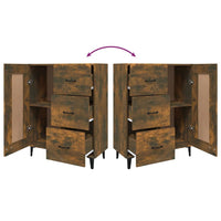 Credenza Rovere Fumo 69,5x34x90 cm in Legno Multistrato