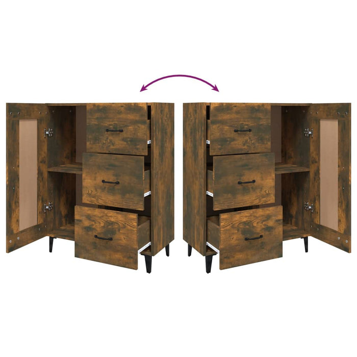 Credenza Rovere Fumo 69,5x34x90 cm in Legno Multistrato