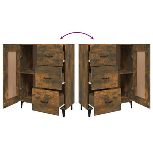 Credenza Rovere Fumo 69,5x34x90 cm in Legno Multistrato 817372