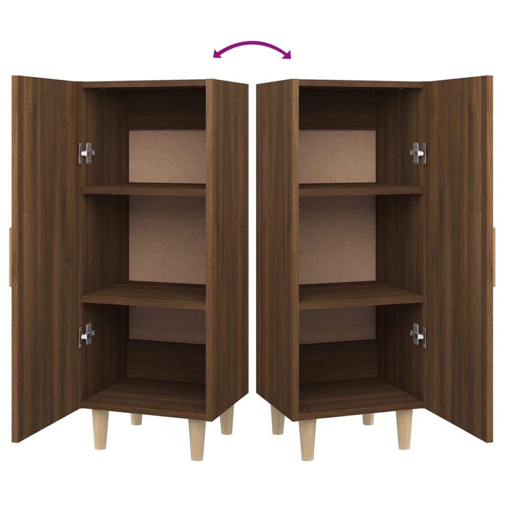 Credenza Rovere Marrone 34,5x34x90 cm in Legno Multistrato 817404