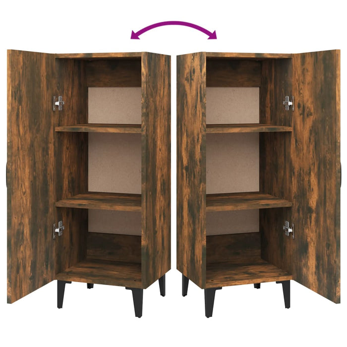 Credenza Rovere Fumo 34,5x34x90 cm in Legno Multistrato 817405