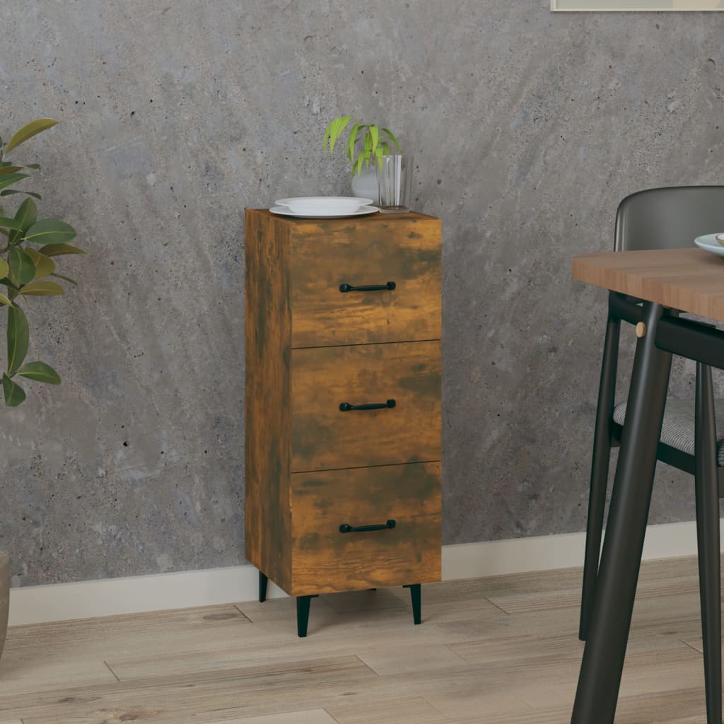 Credenza Rovere Fumo 34,5x34x90 cm in Legno Multistrato 817411