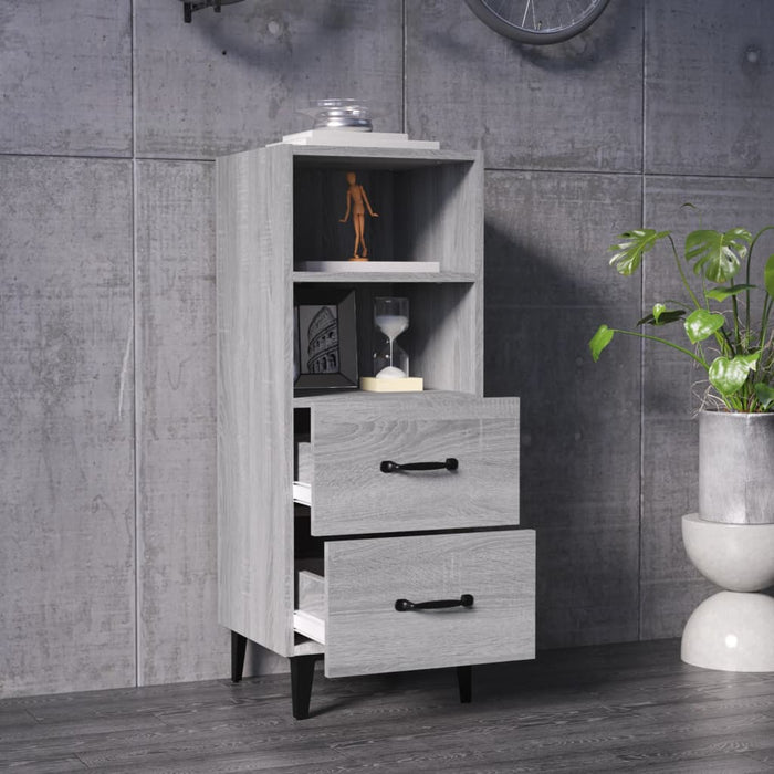 Credenza Grigio Sonoma 34,5x34x90 cm in Legno Multistrato 817418