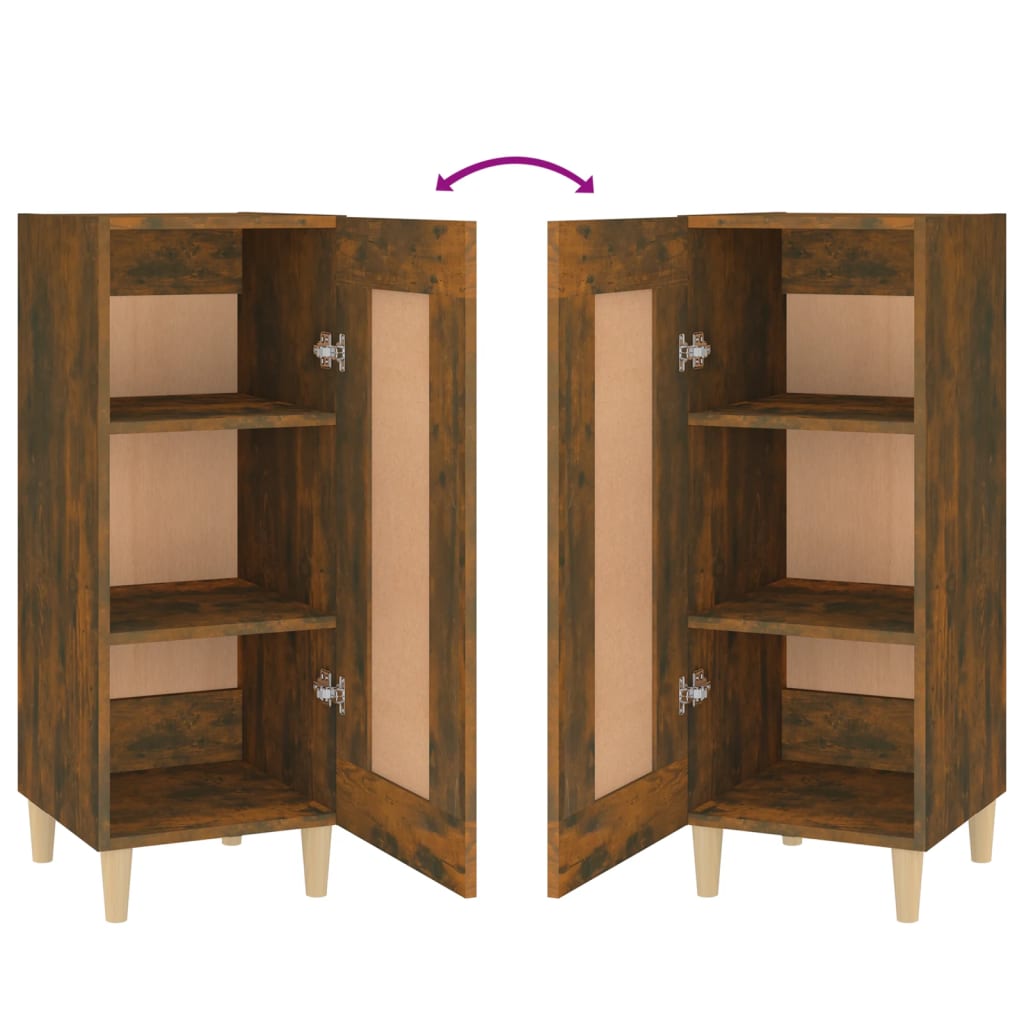 Credenza Rovere Fumo 34,5x34x90 cm in Legno Multistrato 817432