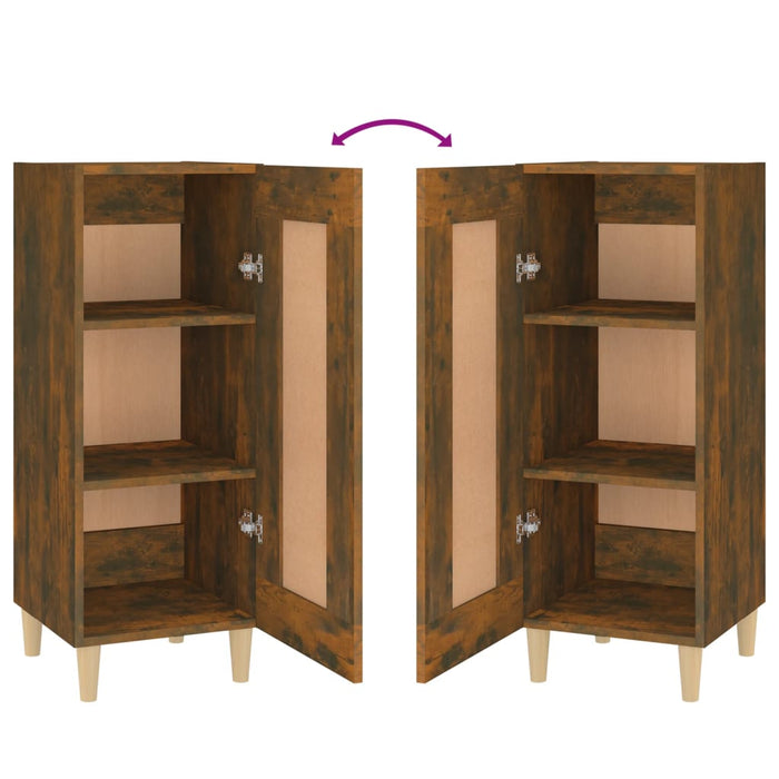 Credenza Rovere Fumo 34,5x34x90 cm in Legno Multistrato 817432