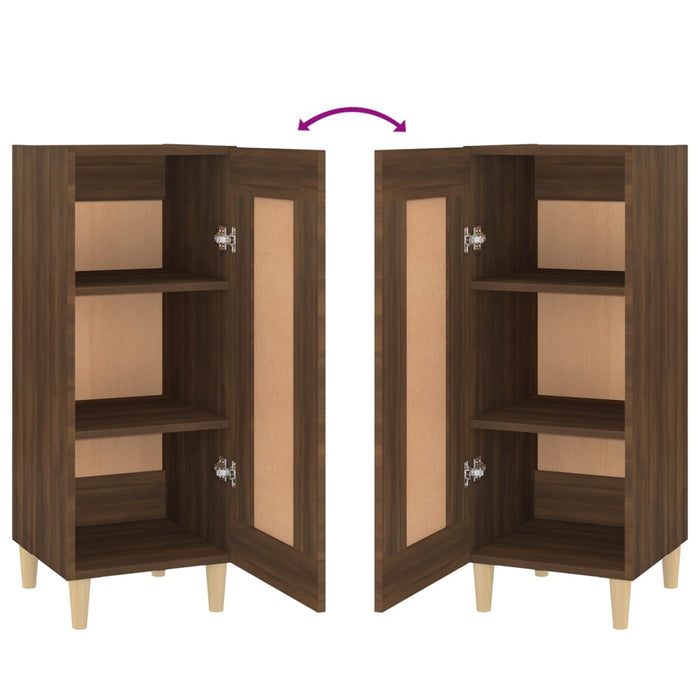 Credenza Rovere Marrone 34,5x34x90 cm in Legno Multistrato 817434