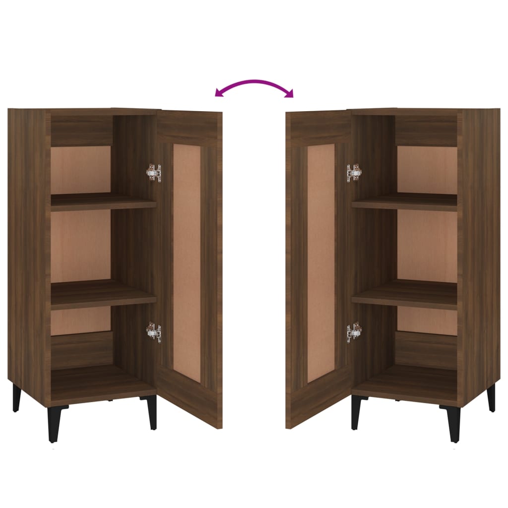 Credenza Rovere Marrone 34,5x34x90 cm in Legno Multistrato 817437