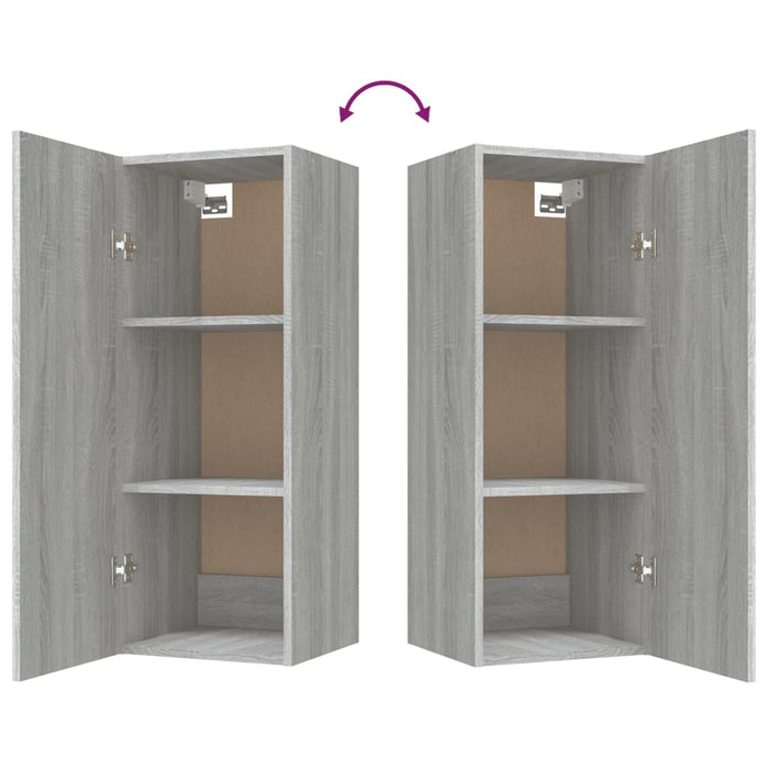 Armadietto a Muro Grigio Sonoma 34,5x34x90 cm Legno Multistrato cod mxl 32765