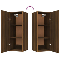 Mobile Pensile Muro Rovere Marrone 34,5x34x90 Legno Multistrato cod mxl 32891