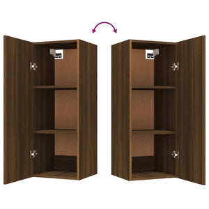 Mobile Pensile Muro Rovere Marrone 34,5x34x90 Legno Multistrato cod mxl 32891