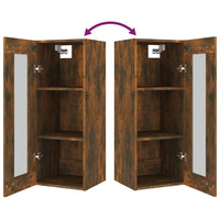 Armadietto Pensile a Parete Rovere Fumo 34,5x34x90 cm 817444