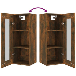 Armadietto Pensile a Parete Rovere Fumo 34,5x34x90 cm 817444