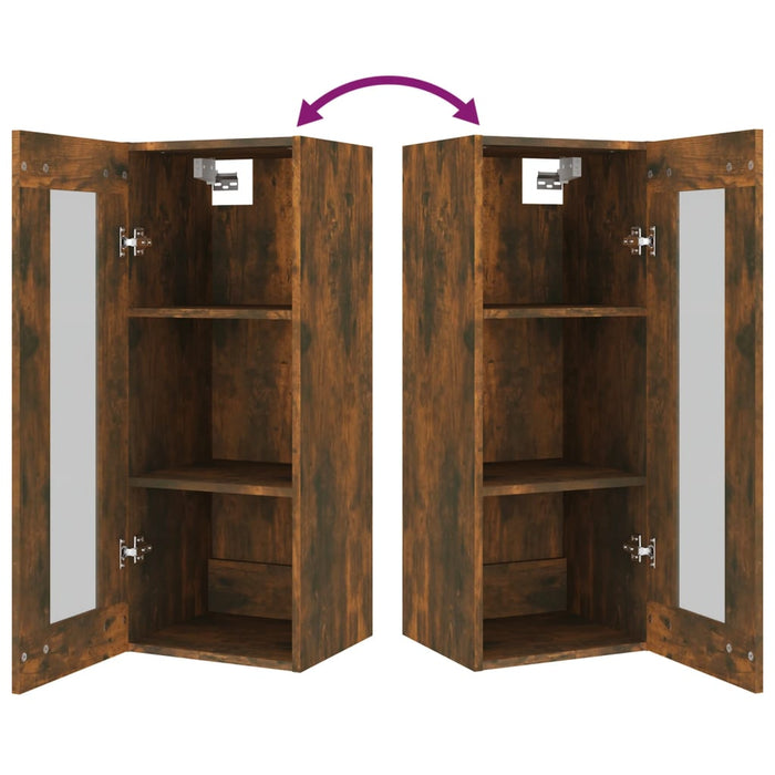 Armadietto Pensile a Parete Rovere Fumo 34,5x34x90 cm 817444