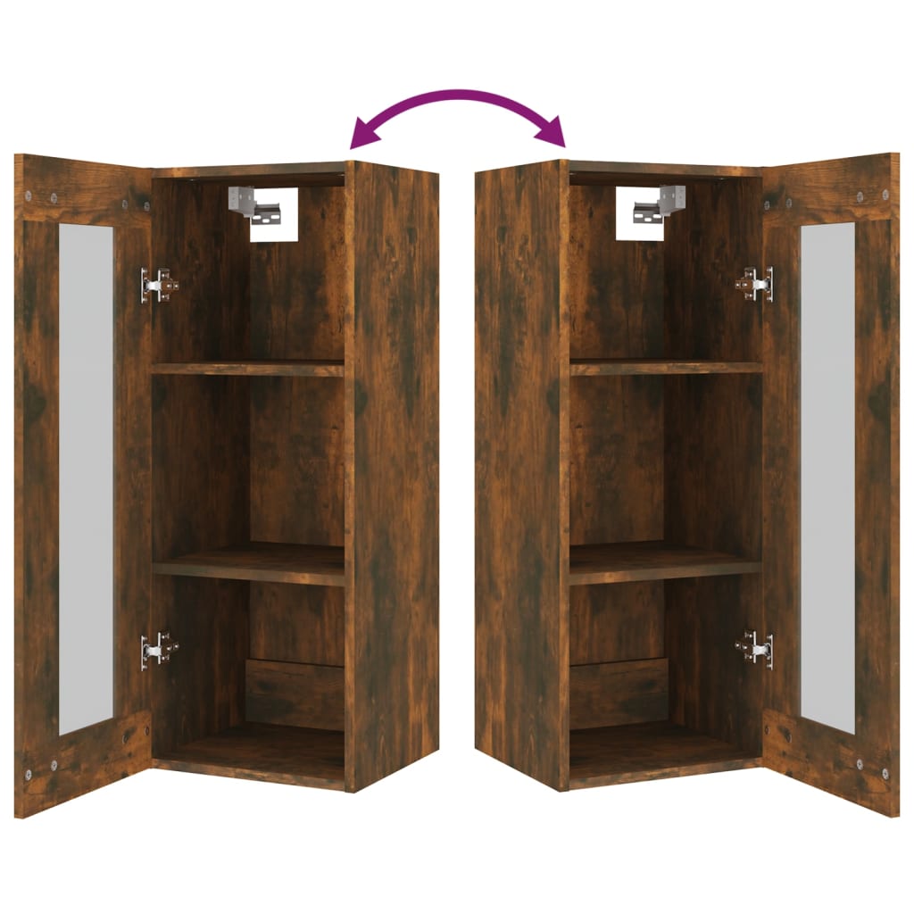 Armadietto Pensile a Parete Rovere Fumo 34,5x34x90 cm 817447