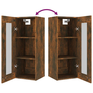 Armadietto Pensile a Parete Rovere Fumo 34,5x34x90 cm 817447