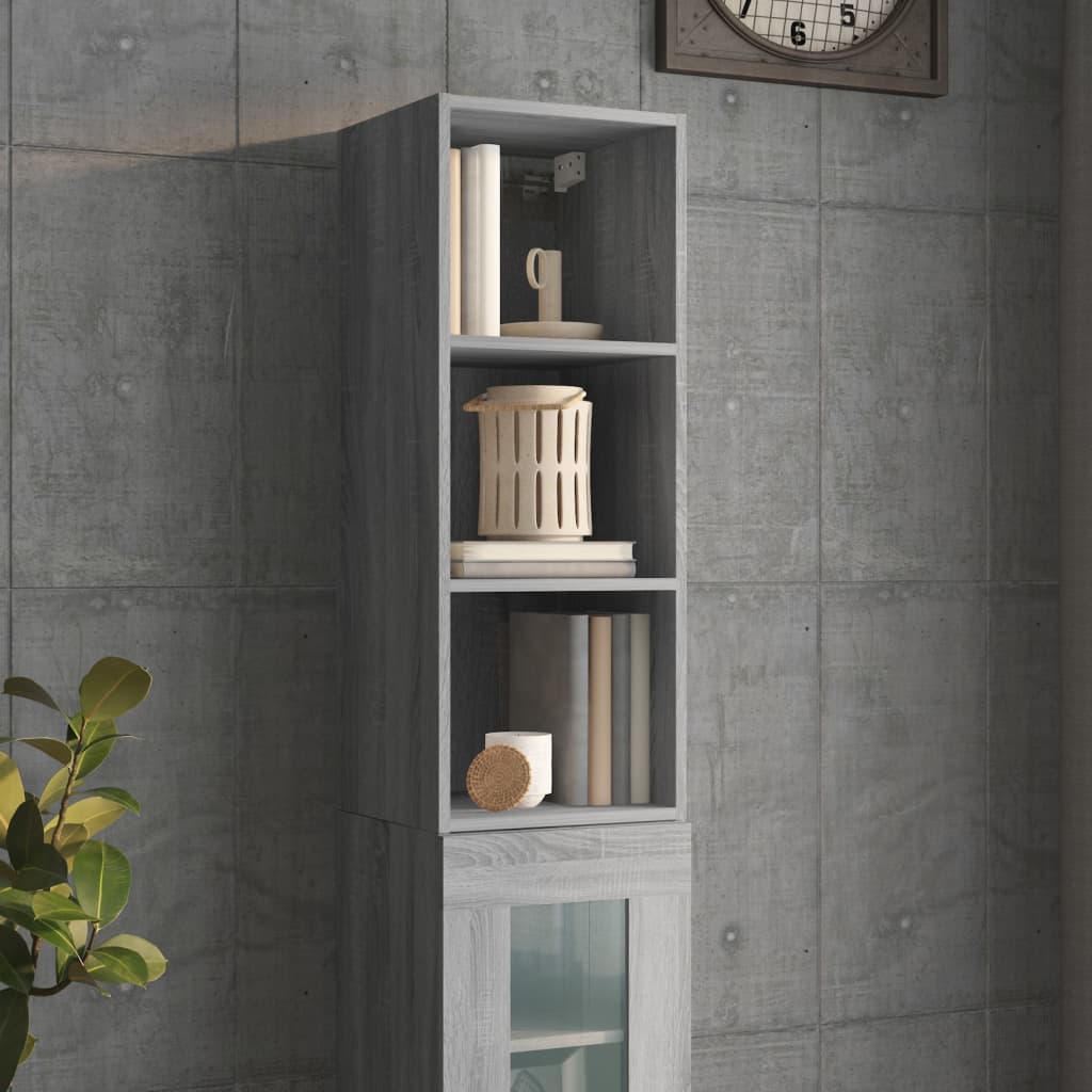 Pensile Grigio Sonoma 34,5x32,5x90 cm Legno Multistrato 817457
