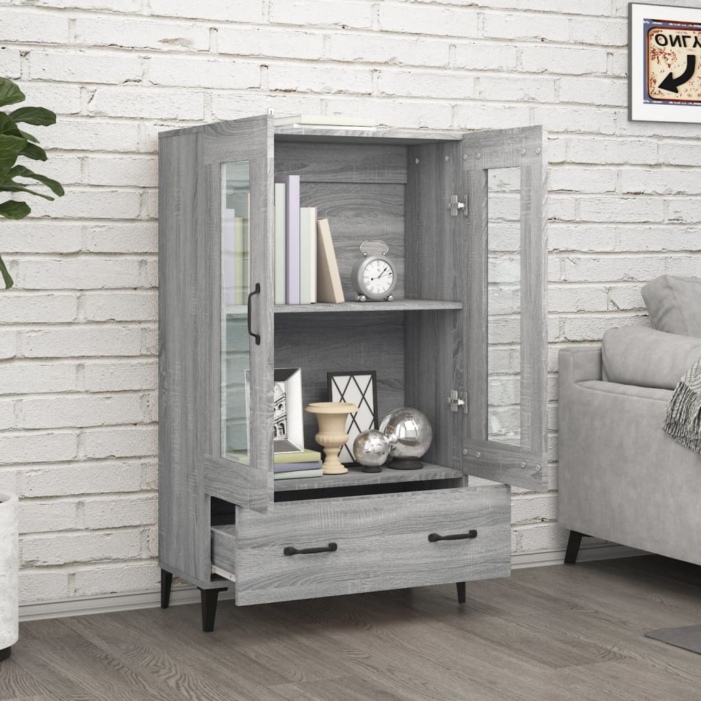 Credenza Grigio Sonoma 70x31x115 cm in Legno Multistrato cod mxl 65635