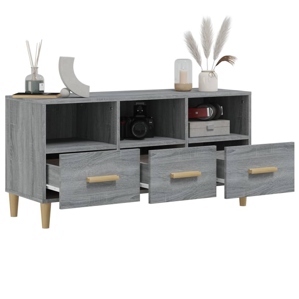 Mobile TV Grigio Sonoma 102x36x50 cm in Legno Multistrato cod mxl 14460