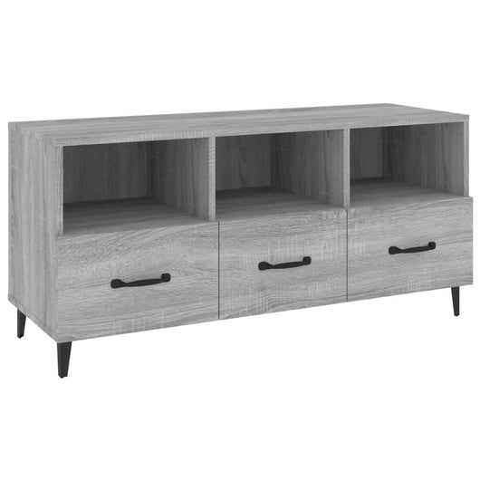 Mobile TV Grigio Sonoma 102x35x50 cm in Legno Multistrato 817499
