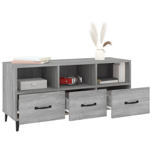 Mobile TV Grigio Sonoma 102x35x50 cm in Legno Multistrato 817499