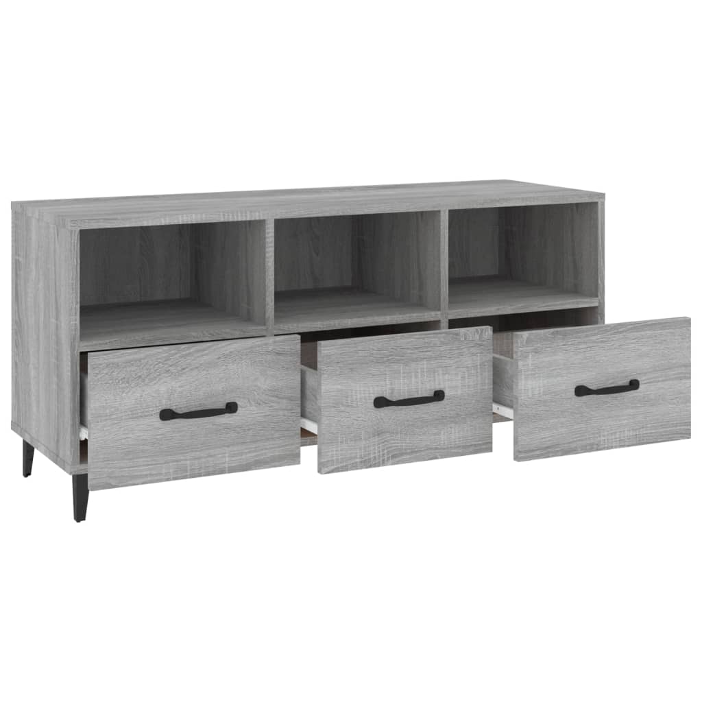 Mobile TV Grigio Sonoma 102x35x50 cm in Legno Multistrato 817499