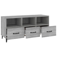 Mobile TV Grigio Sonoma 102x35x50 cm in Legno Multistrato 817499