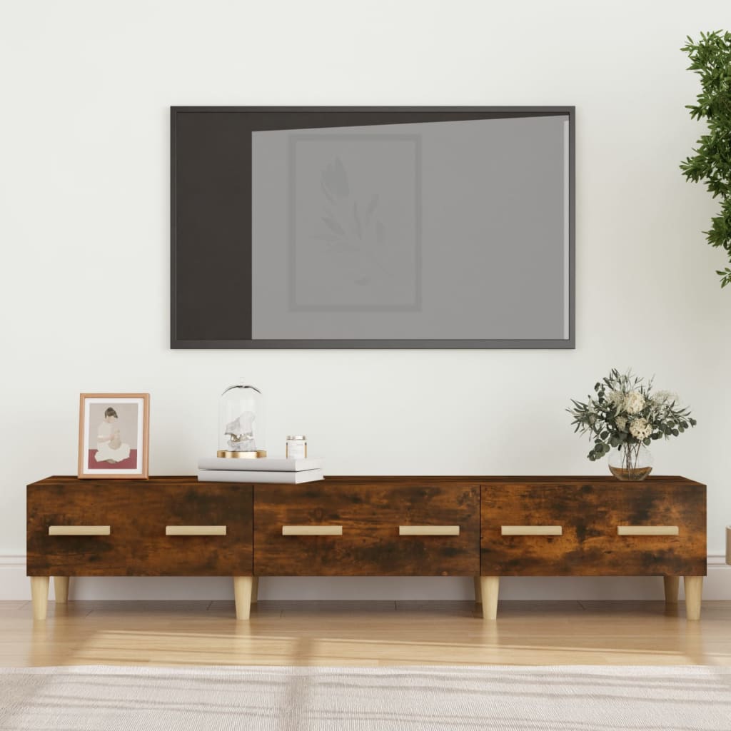 Mobile TV Rovere Fumo 150x34,5x30 cm in Legno Multistrato 817507