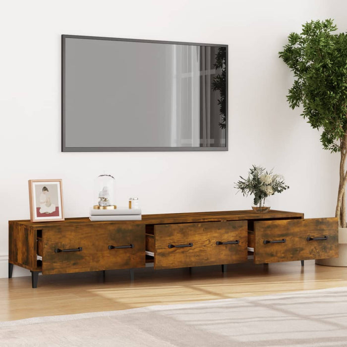 Mobile TV Rovere Fumo 150x34,5x30 cm in Legno Multistrato 817510