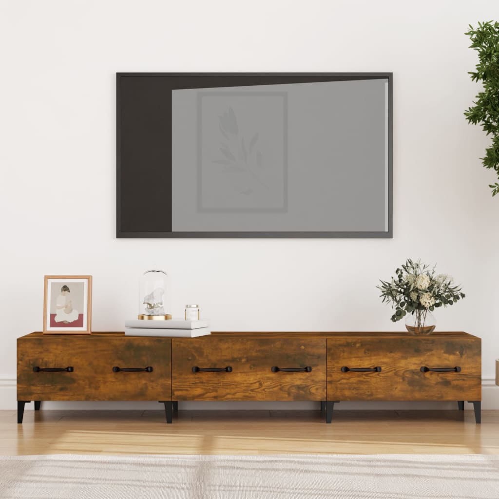 Mobile TV Rovere Fumo 150x34,5x30 cm in Legno Multistrato 817510