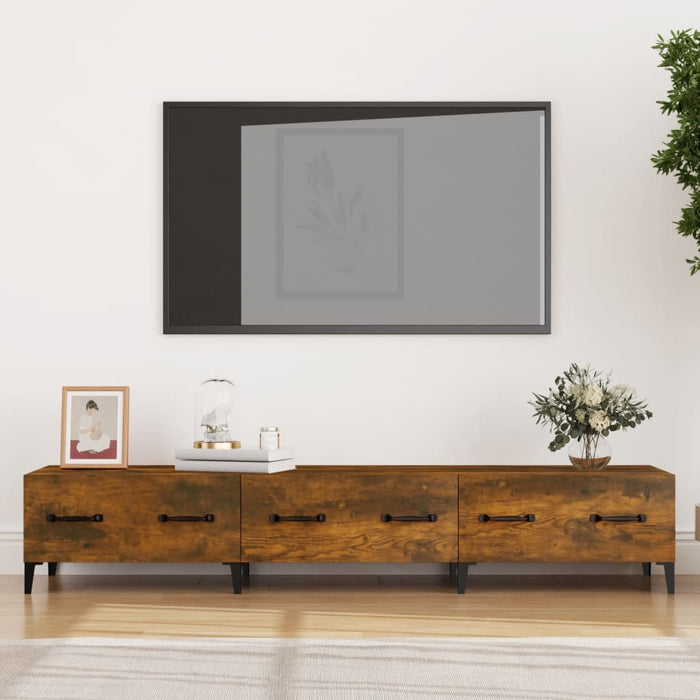 Mobile TV Rovere Fumo 150x34,5x30 cm in Legno Multistrato 817510