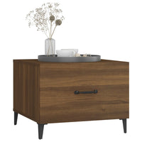 Tavolini Salotto Gambe in Metallo 2pz Rovere Marrone 50x50x40cm