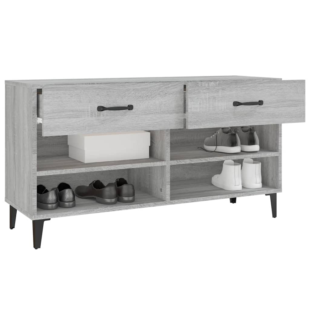 Scarpiera Grigio Sonoma 102x35x55 cm in Legno Multistrato cod mxl 37628
