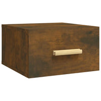 Comodino a Muro-Tavolino da notte sospeso Rovere Fumo 35x35x20 cm 789924