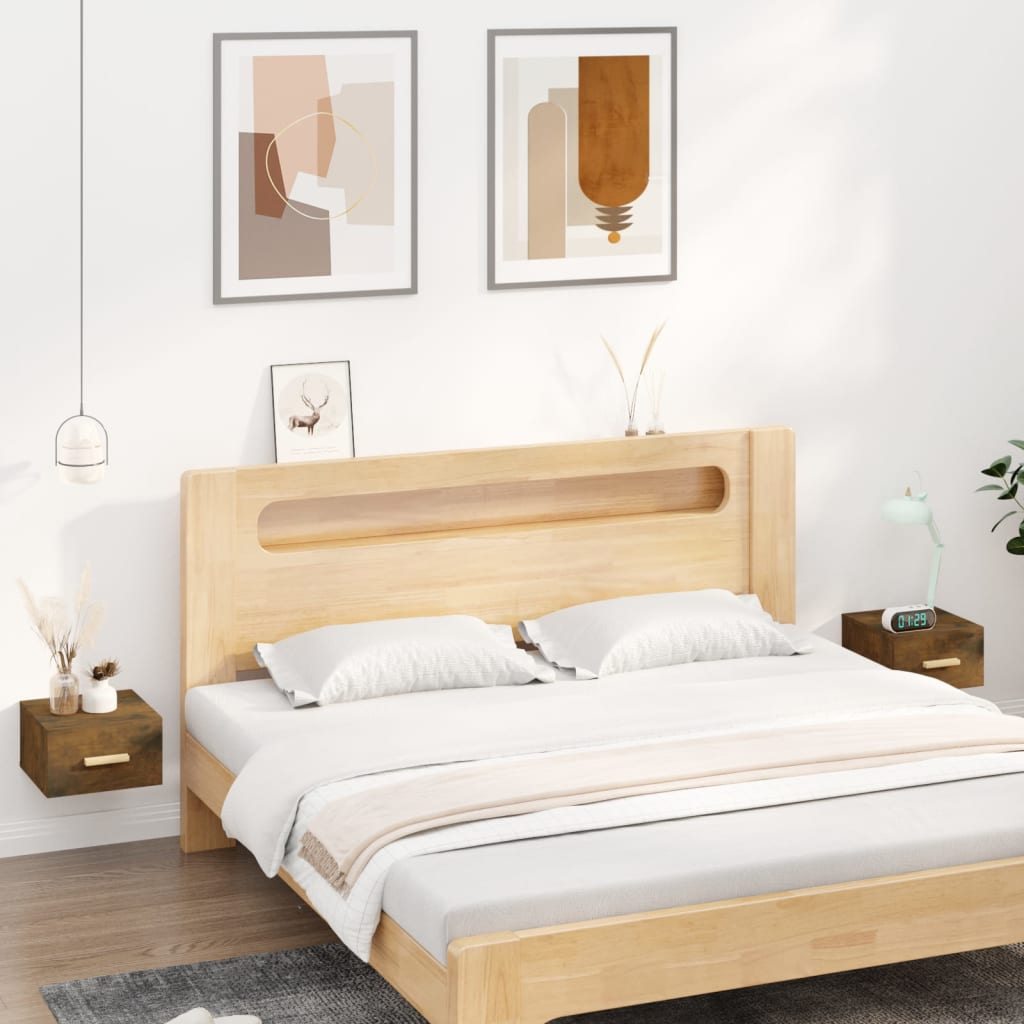 Comodini a Muro 2 pz Rovere Fumo 35x35x20 cm cod mxl 30831