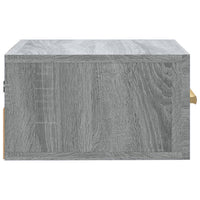 Comodino a Muro-Tavolino da notte sospeso Grigio Sonoma 35x35x20 cm 622402