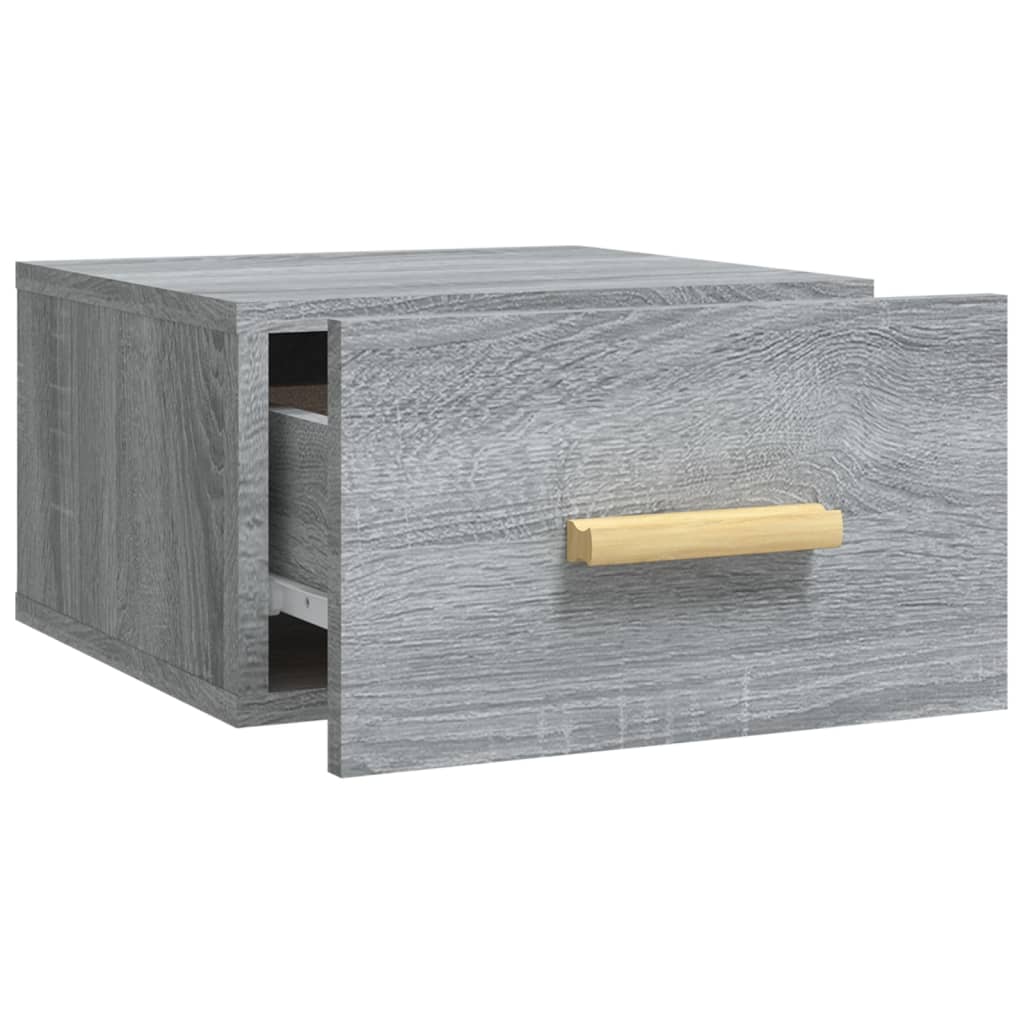 Comodini a Muro 2 pz Grigio Sonoma 35x35x20 cm 817576