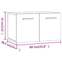 Mobile a Parete Rovere Fumo 60x36,5x35 cm in Legno Multistrato 817597
