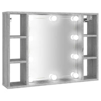Mobile a Specchio con LED-Armadietto a Specchio Grigio Sonoma 76x15x55 cm