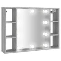 Mobile a Specchio con LED Grigio Sonoma 76x15x55 cmcod mxl 106136