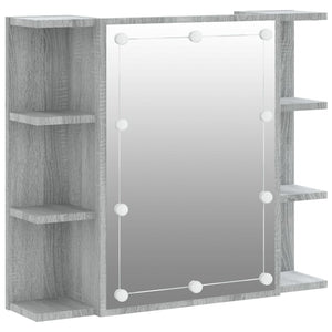 Mobile da bagno con mobile a specchio con LED 70 x 16,5 x 60 cm grigio 02_0006677