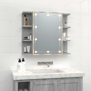 Mobile a Specchio con LED-Armadietto a Specchio Grigio Sonoma 70x16,5x60 cm