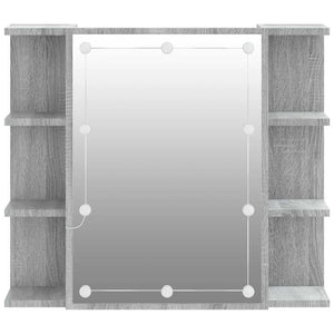 Mobile a Specchio con LED-Armadietto a Specchio Grigio Sonoma 70x16,5x60 cm