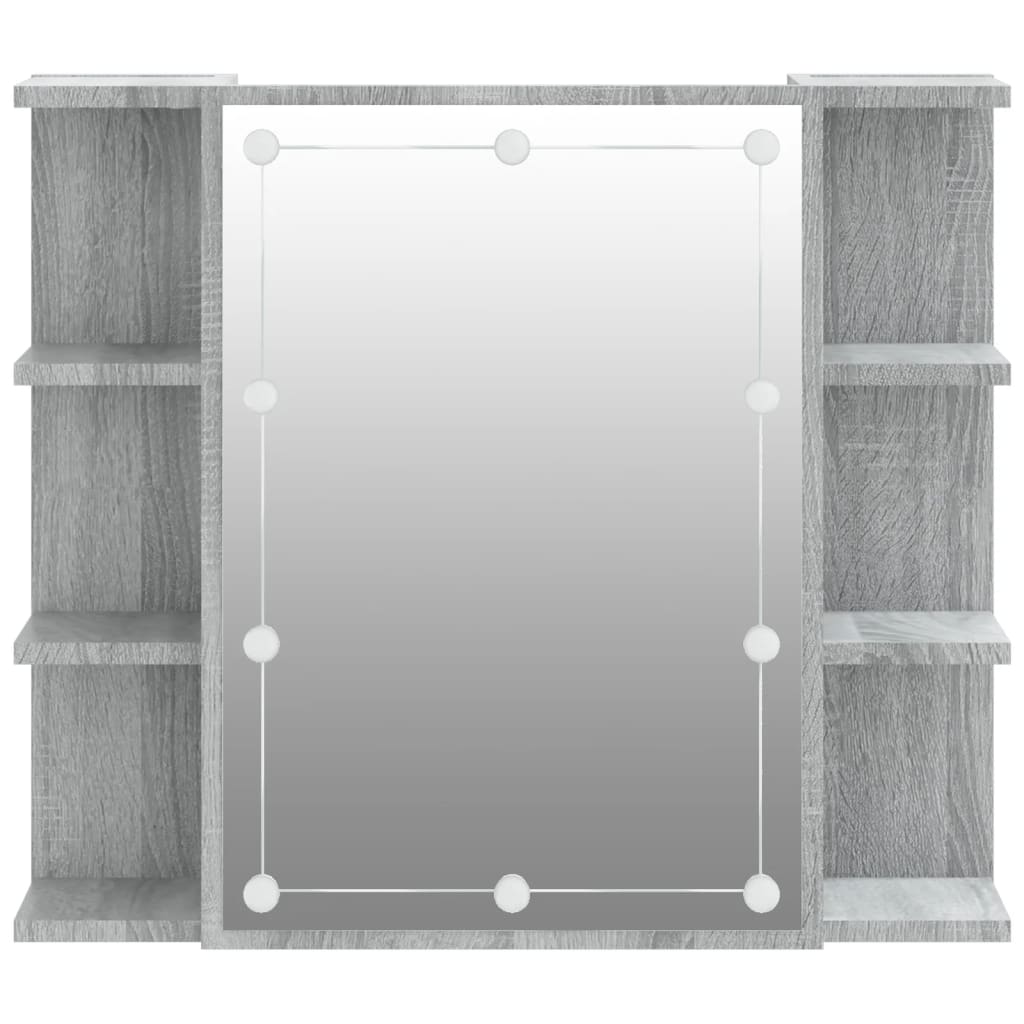 Mobile da bagno con mobile a specchio con LED 70 x 16,5 x 60 cm grigio 02_0006677
